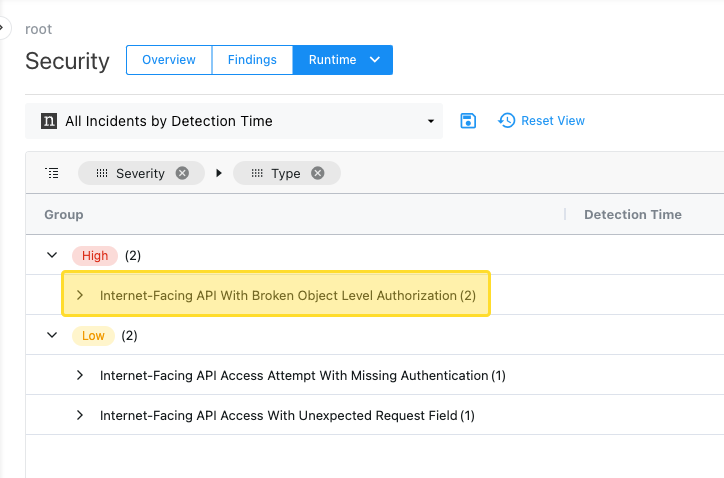 Screenshot showing noname UI and list of issues